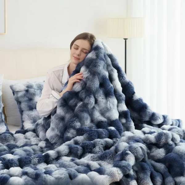 Faux Rabbit Fleece Blanket