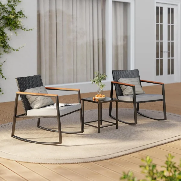 3 Pcs Rocking Patio Set